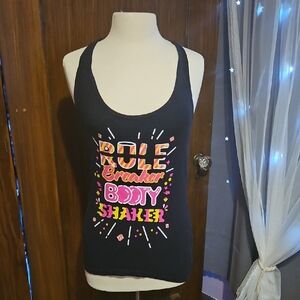 Zumba Fitness Black Tank Top with Colorful Graphic